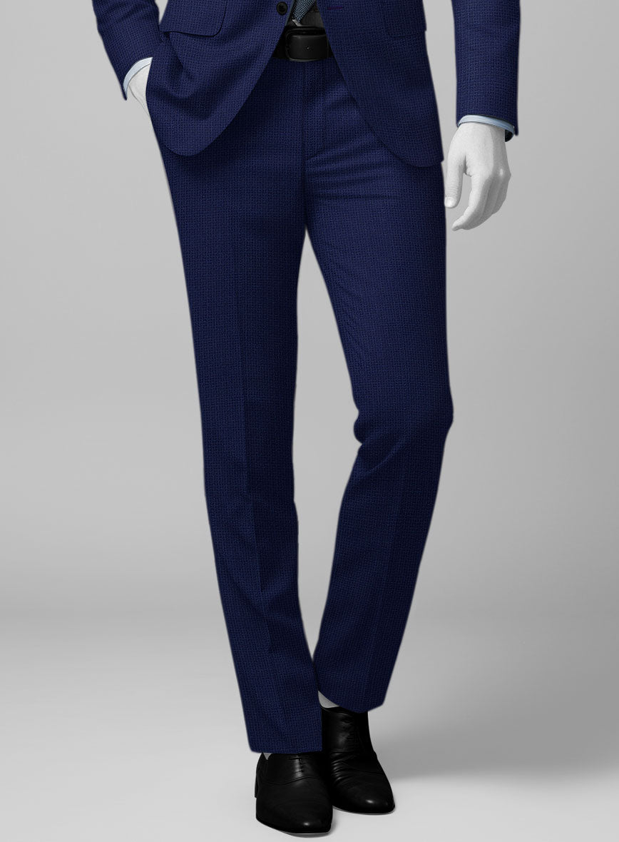 Napolean Basket Weave Blue Wool Suit