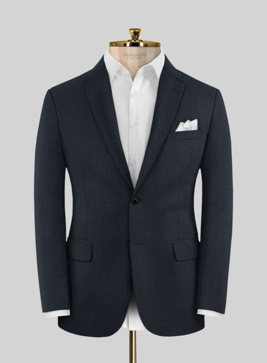 Napolean Blue Birdseye Wool Jacket - StudioSuits