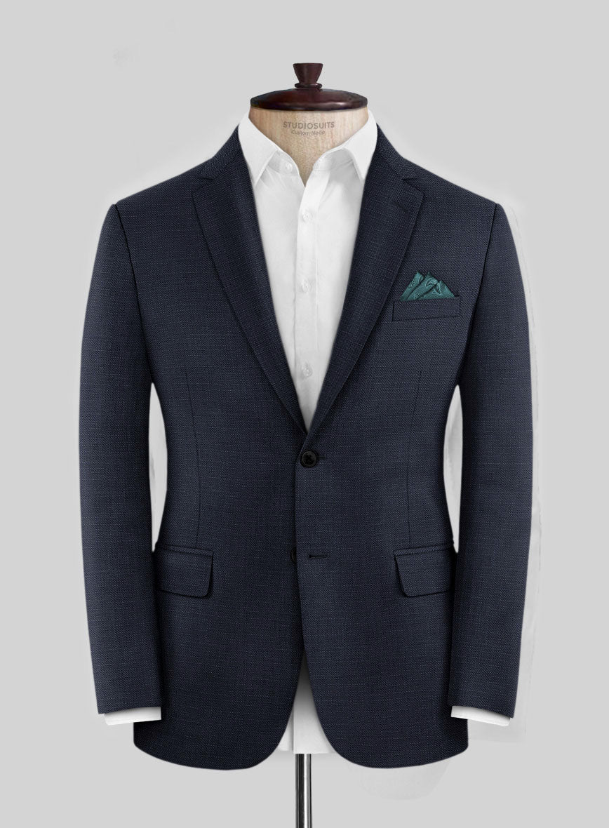 Napolean Bob Weave Blue Wool Jacket - StudioSuits