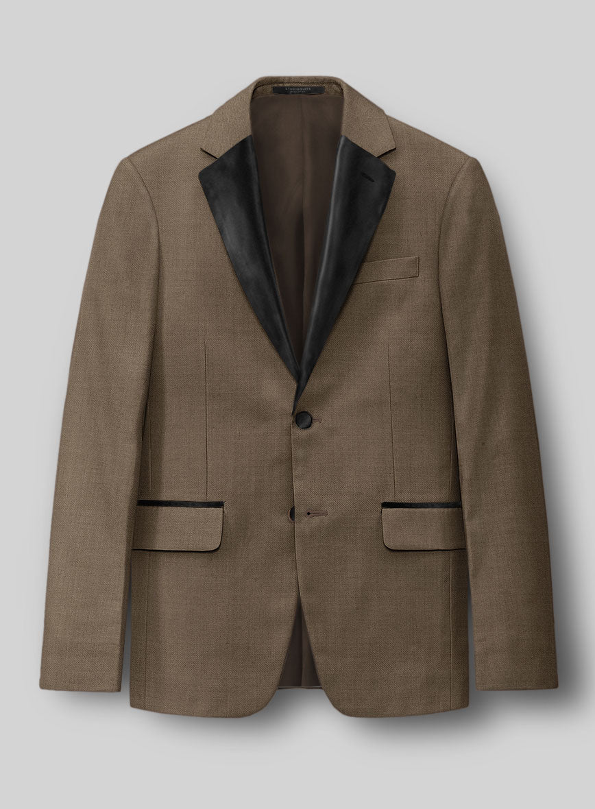 Napolean Brown Wool Tuxedo Suit - StudioSuits