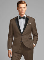 Napolean Brown Wool Tuxedo Suit - StudioSuits