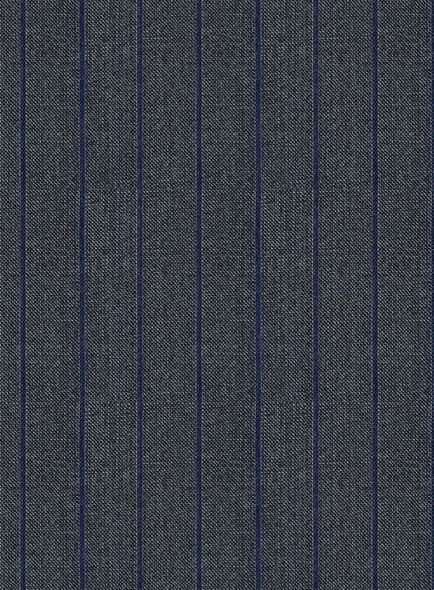 Napolean Calipso Stripe Blue Wool Pants - StudioSuits