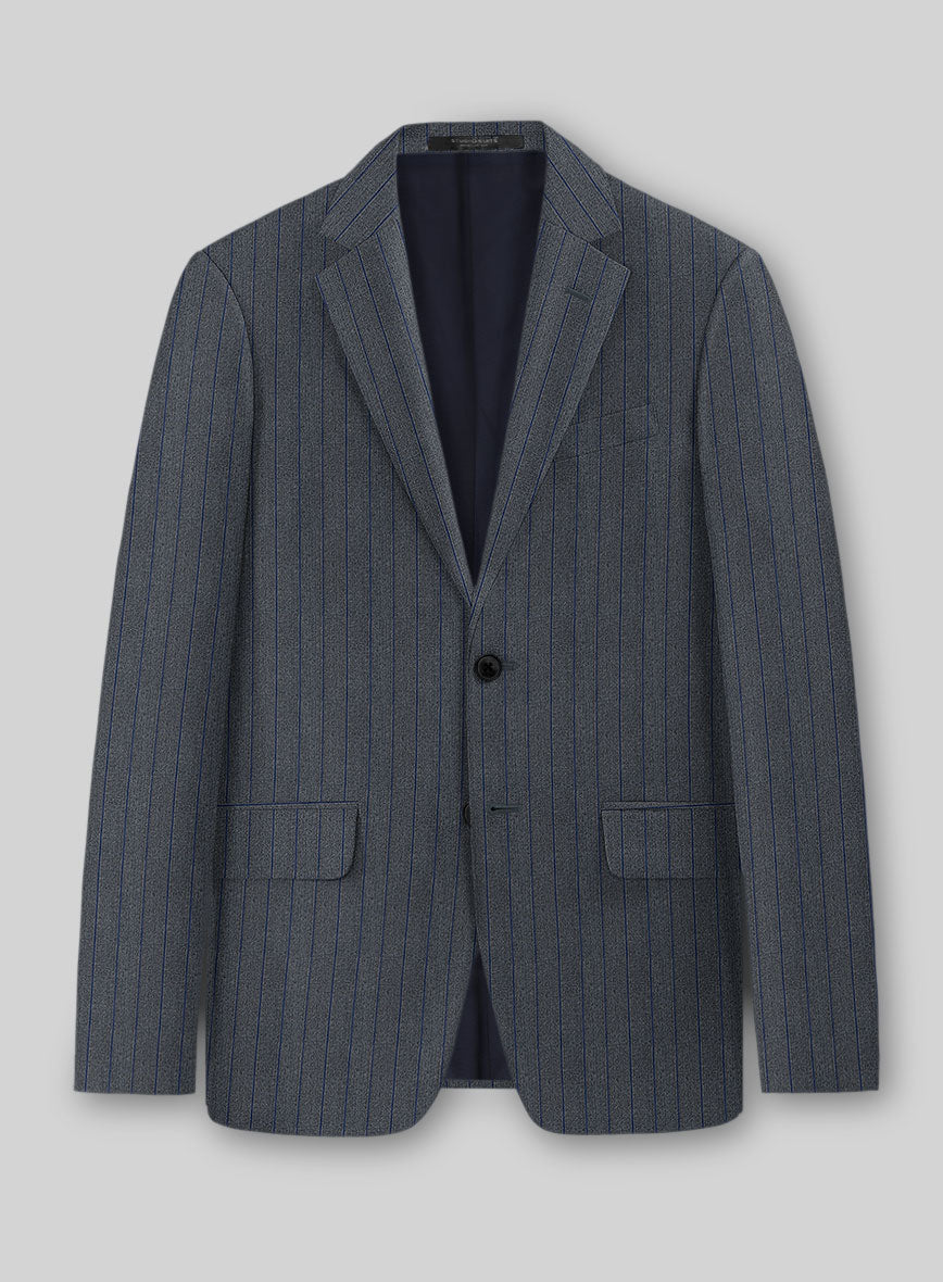 Napolean Calipso Stripe Blue Wool Suit - StudioSuits