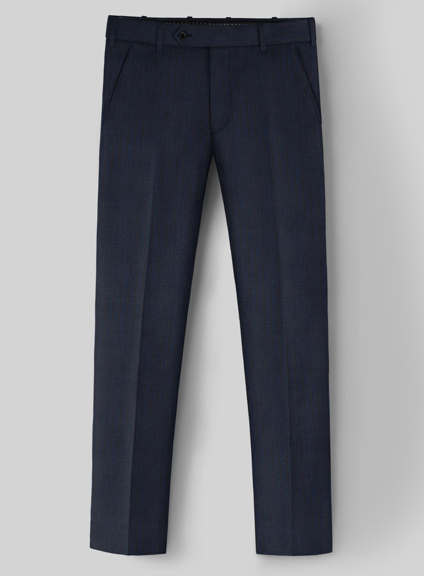 Napolean Calipso Stripe Dark Blue Wool Suit - StudioSuits