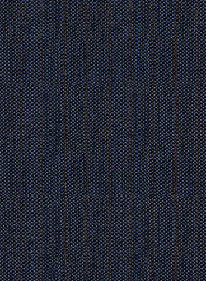 Napolean Calipso Stripe Dark Blue Wool Suit - StudioSuits