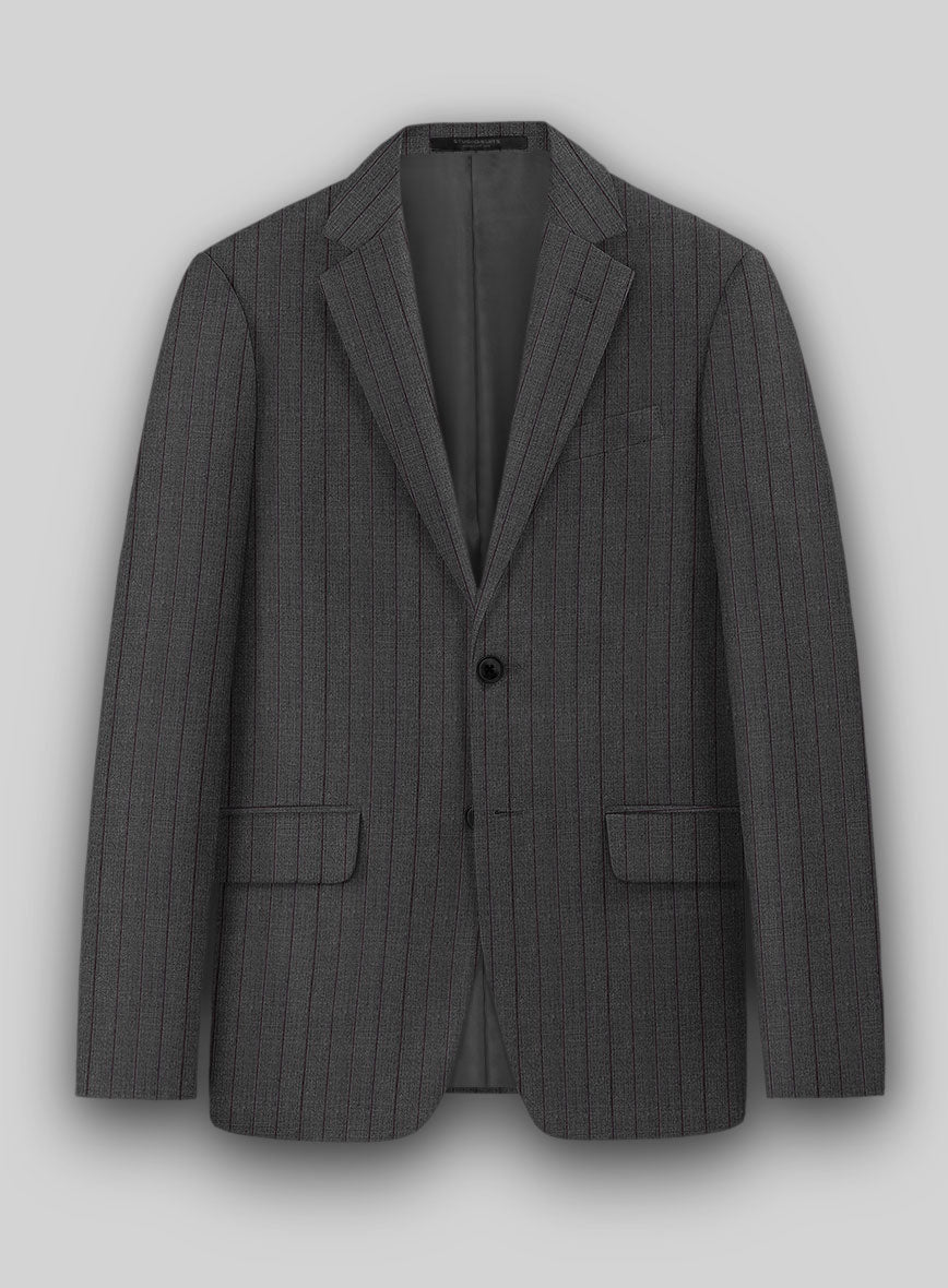 Napolean Calipso Stripe Gray Wool Suit - StudioSuits