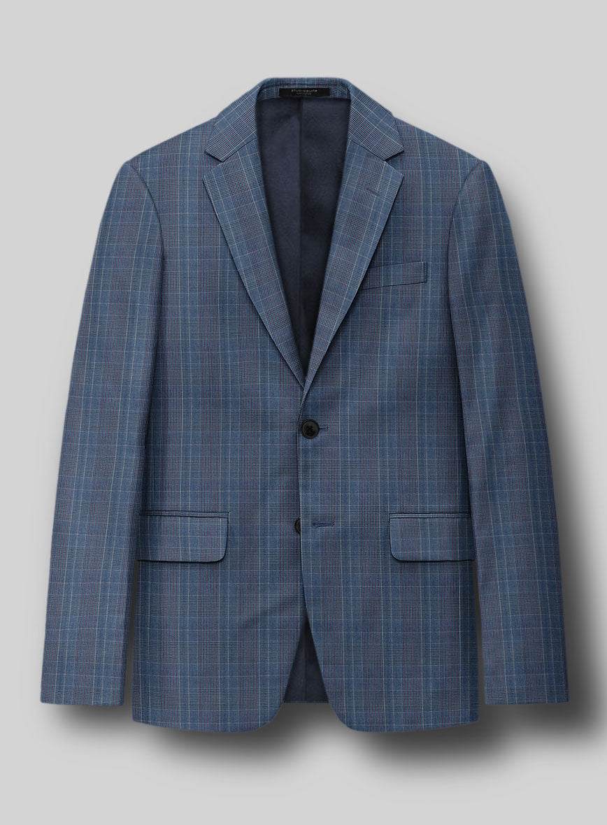 Napolean Canzo Glen Blue Wool Jacket - StudioSuits