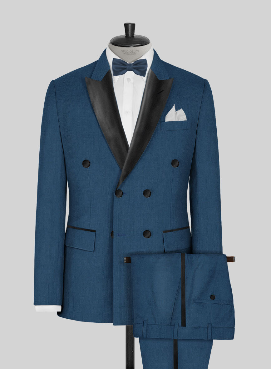 Napolean Casa Blue Wool Tuxedo Suit - StudioSuits