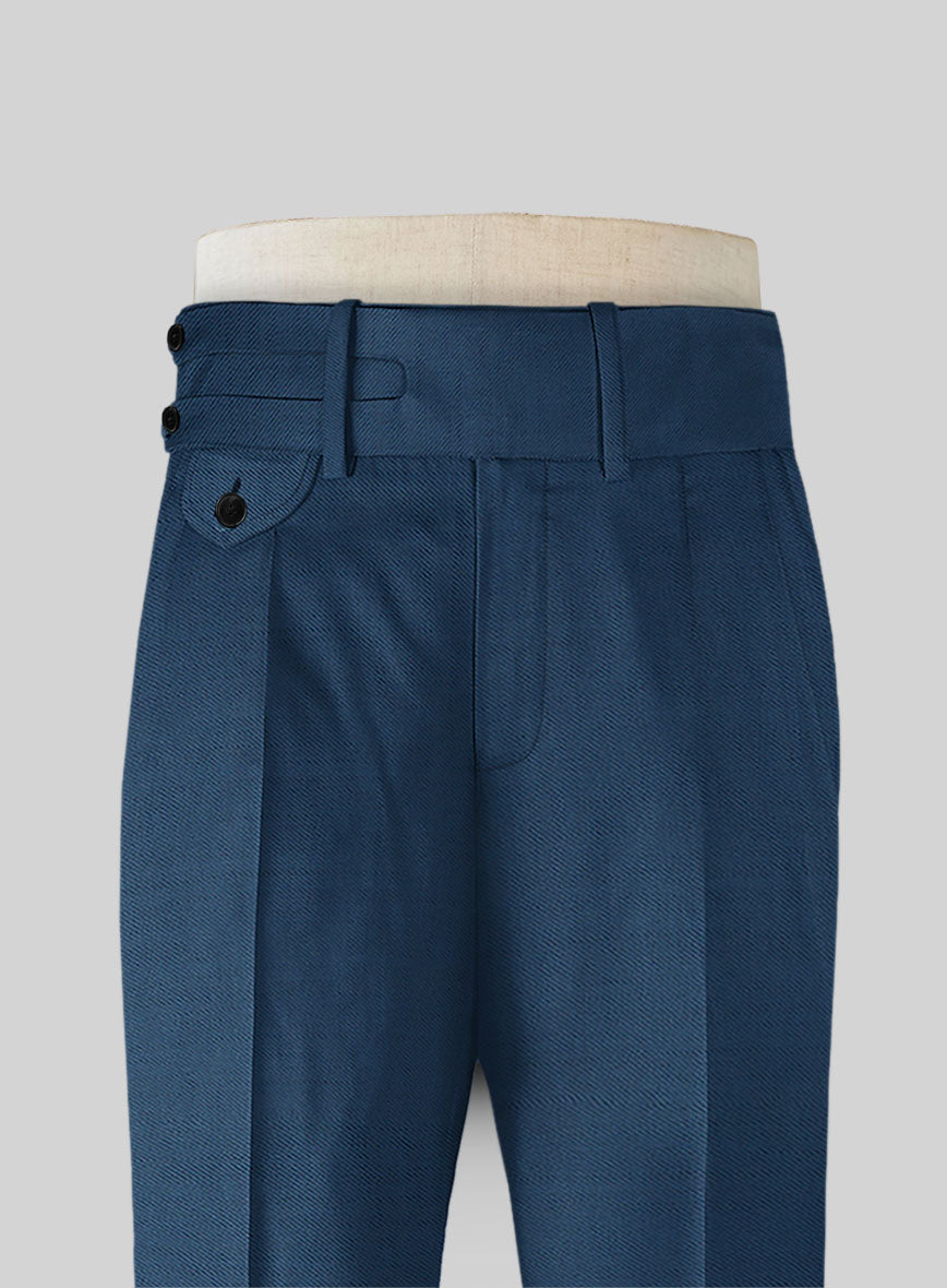 Napolean Casa Blue Double Gurkha Wool Trousers - StudioSuits