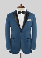 Napolean Casa Blue Wool Tuxedo Jacket - StudioSuits