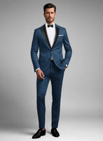 Napolean Casa Blue Wool Tuxedo Suit - StudioSuits