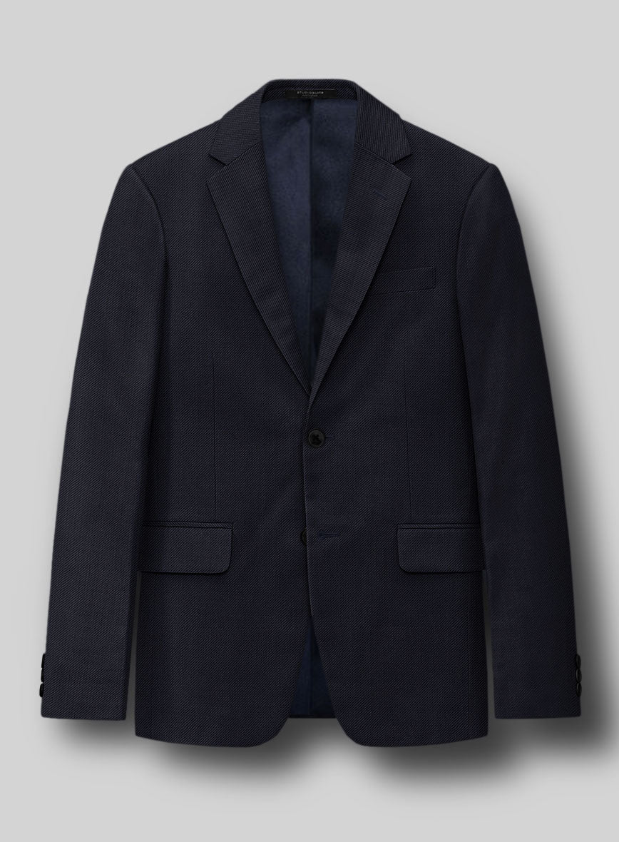 Napolean Cavalry Twill Blue Wool Jacket - StudioSuits