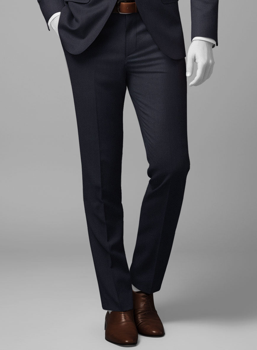 Napolean Cavalry Twill Blue Wool Pants - StudioSuits