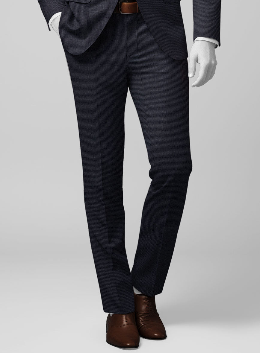 Napolean Cavalry Twill Blue Wool Tuxedo Suit - StudioSuits