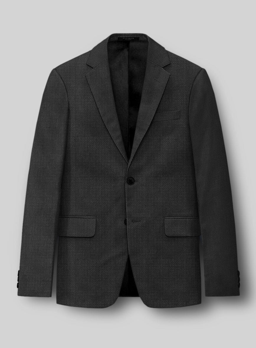 Napolean Cavalry Twill Charcoal Wool Jacket - StudioSuits