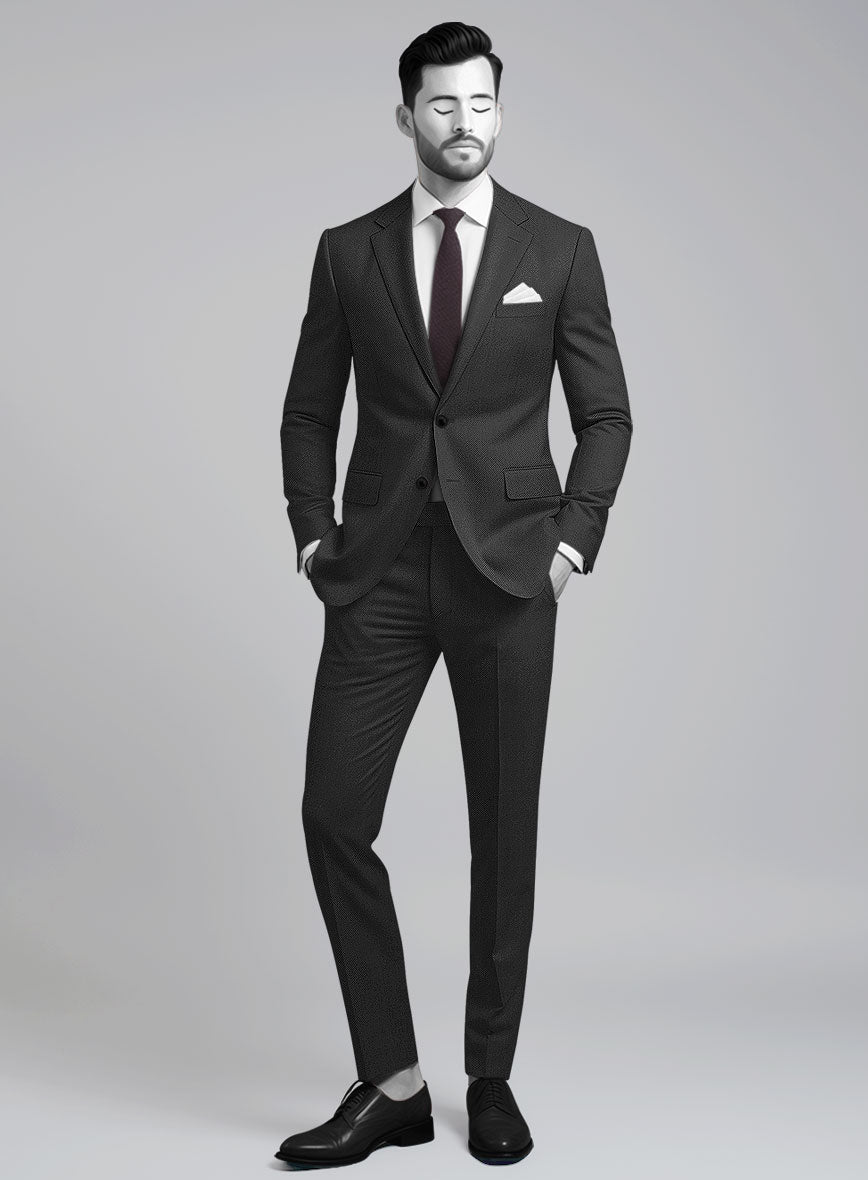 Napolean Cavalry Twill Charcoal Wool Suit - StudioSuits