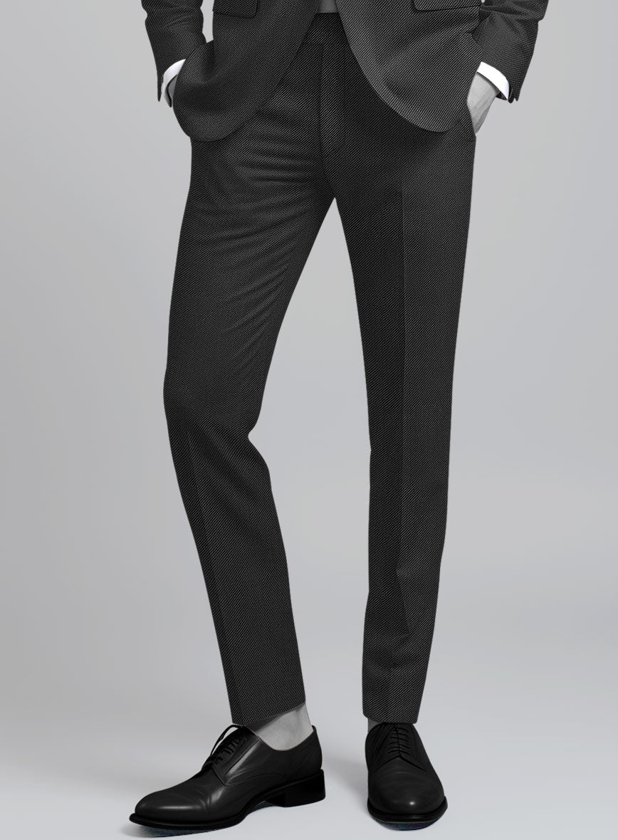 Napolean Cavalry Twill Charcoal Wool Suit - StudioSuits