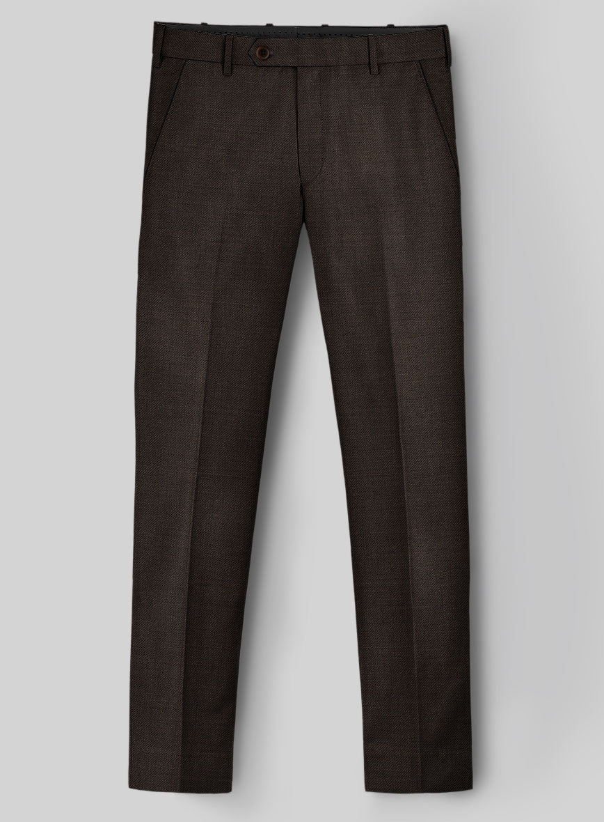 Napolean Dark Brown Wool Pants - StudioSuits