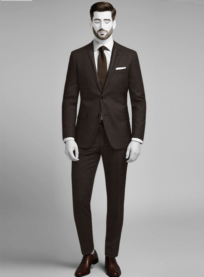 Napolean Dark Brown Wool Suit - StudioSuits