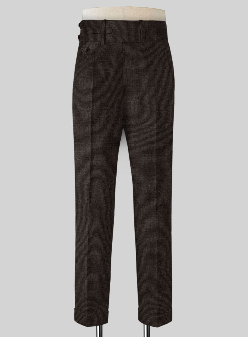 Napolean Dark Brown Double Gurkha Wool Trousers