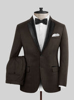 Napolean Dark Brown Wool Tuxedo Suit - StudioSuits