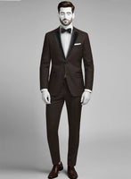 Napolean Dark Brown Wool Tuxedo Suit - StudioSuits