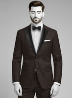 Napolean Dark Brown Wool Tuxedo Suit - StudioSuits