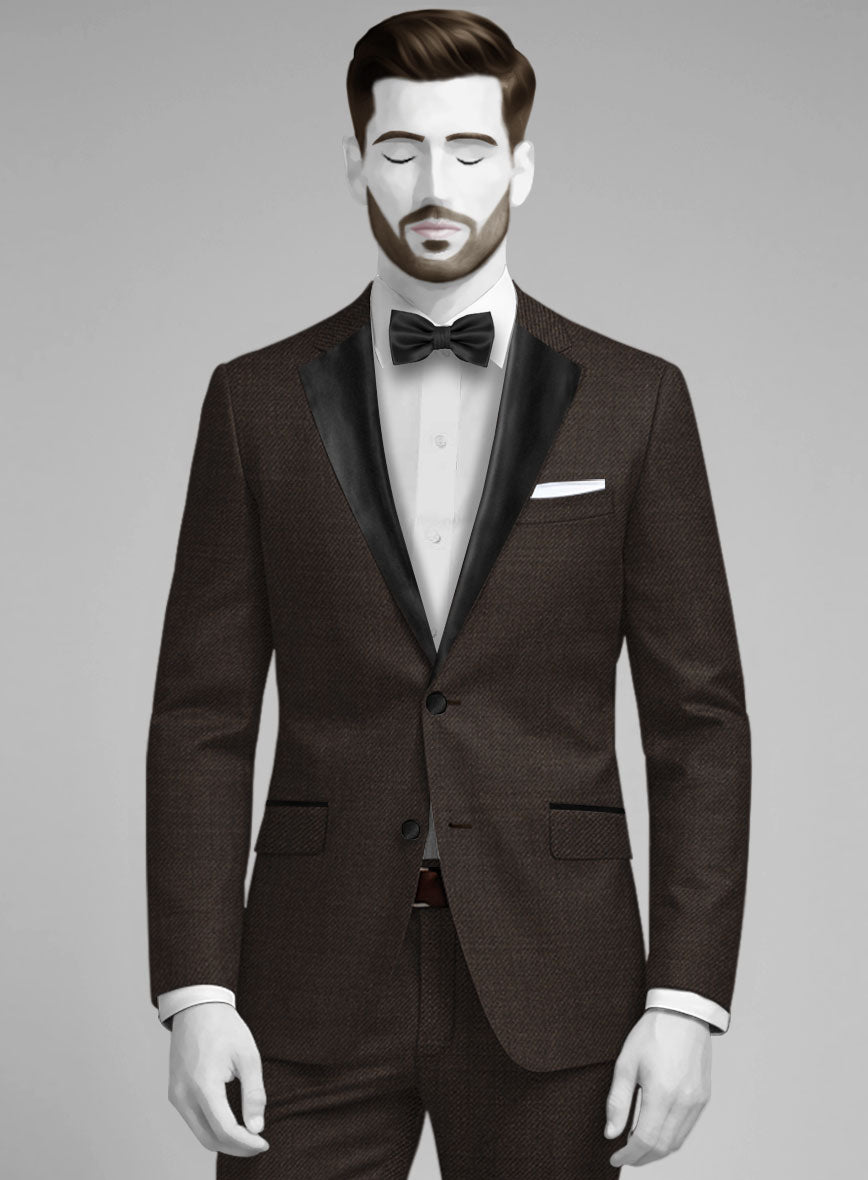 Napolean Dark Brown Wool Tuxedo Suit