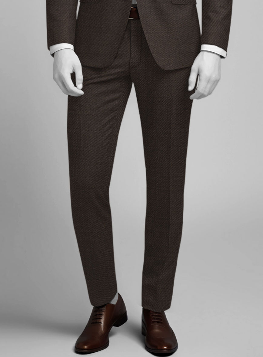 Napolean Dark Brown Wool Tuxedo Suit - StudioSuits