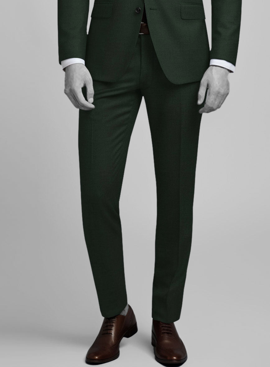 Napolean Dark Green Wool Pants - StudioSuits