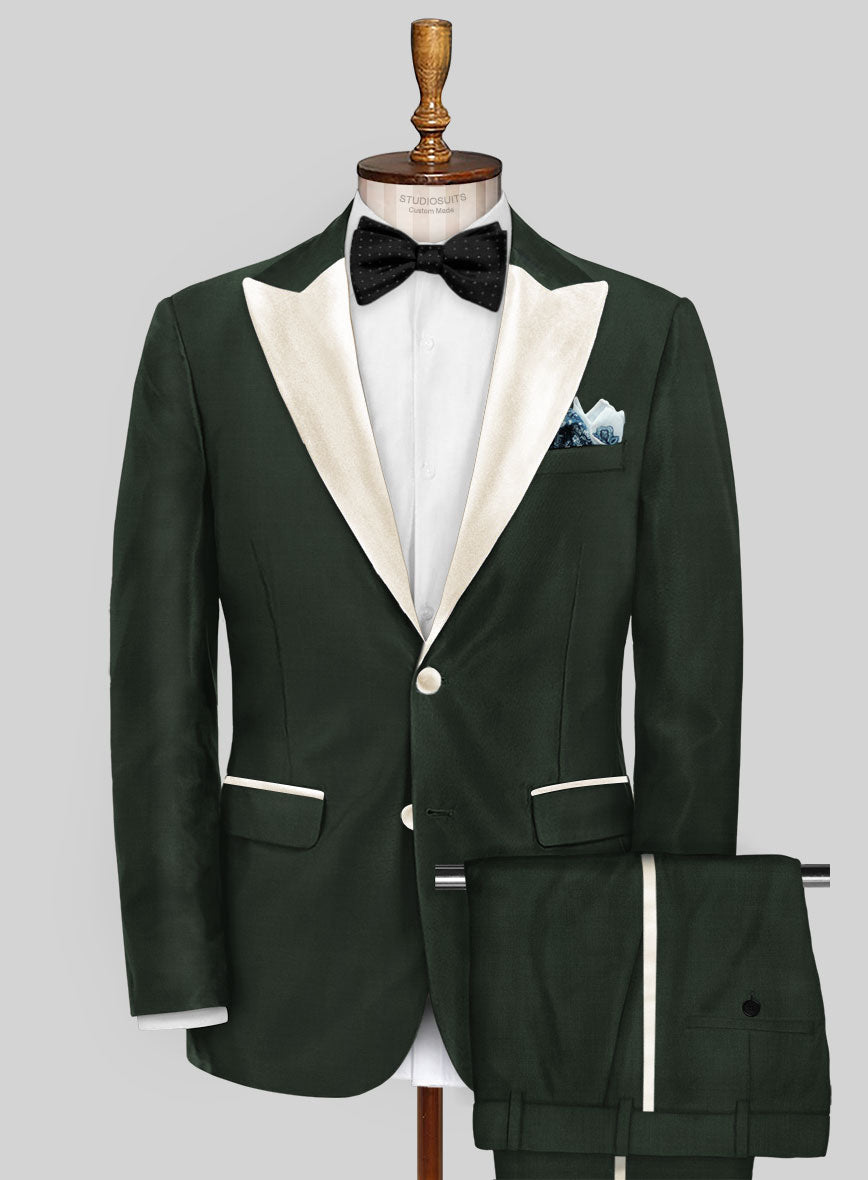 Napolean Dark Green Wool Tuxedo Suit - StudioSuits