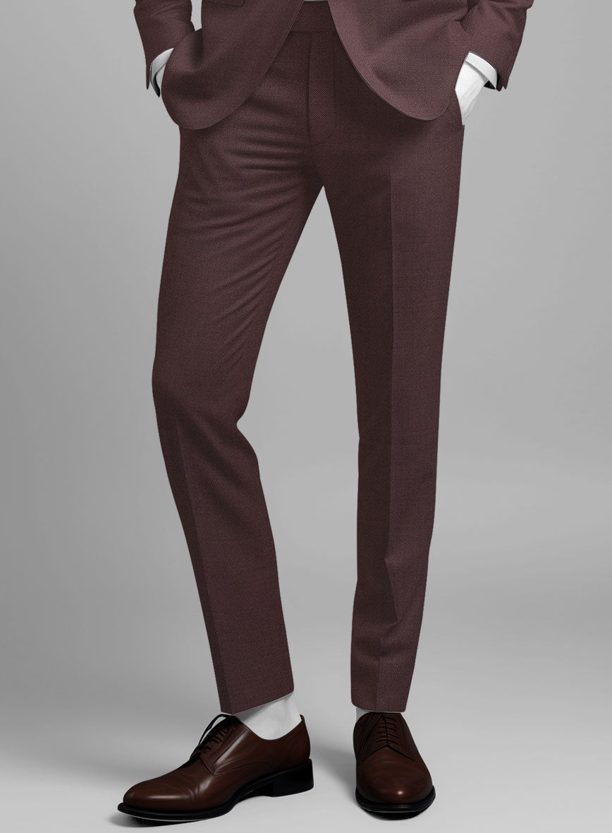 Napolean Dark Wine Wool Pants - StudioSuits