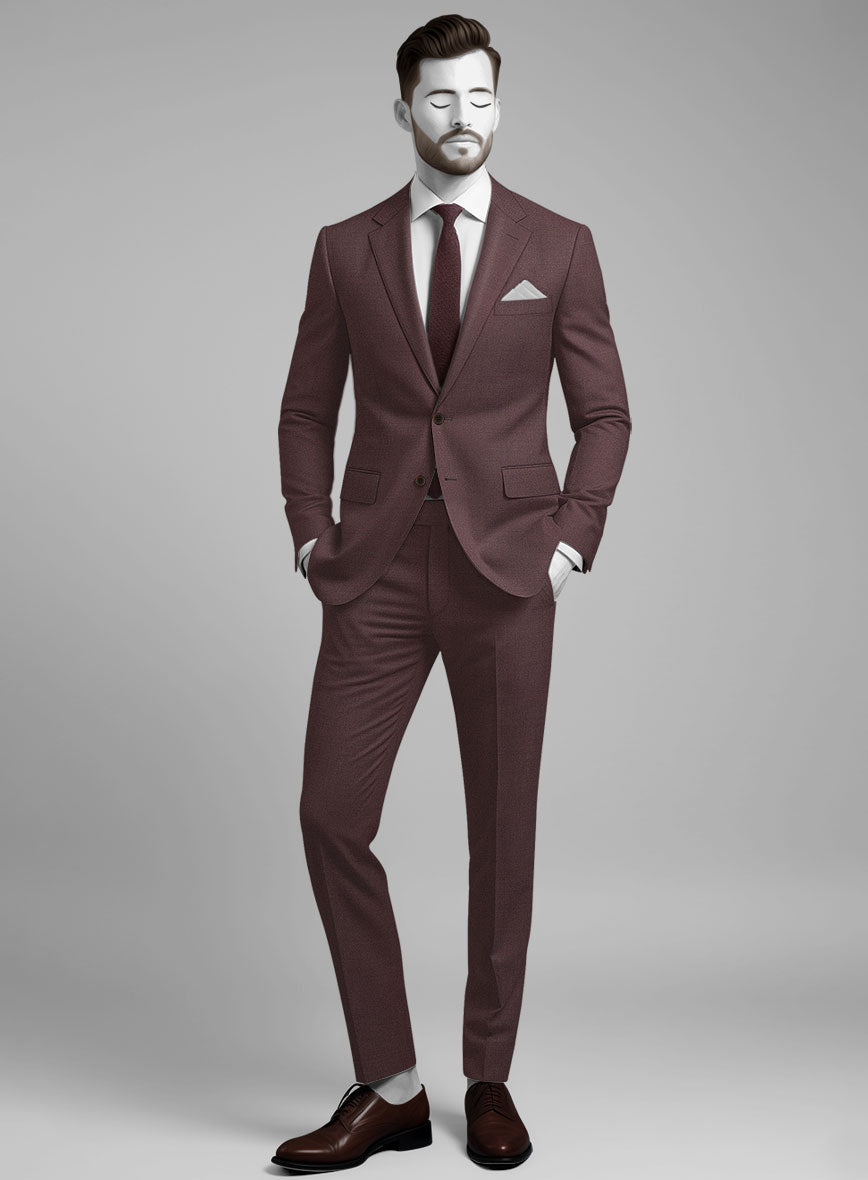 Napolean Dark Wine Wool Suit - StudioSuits