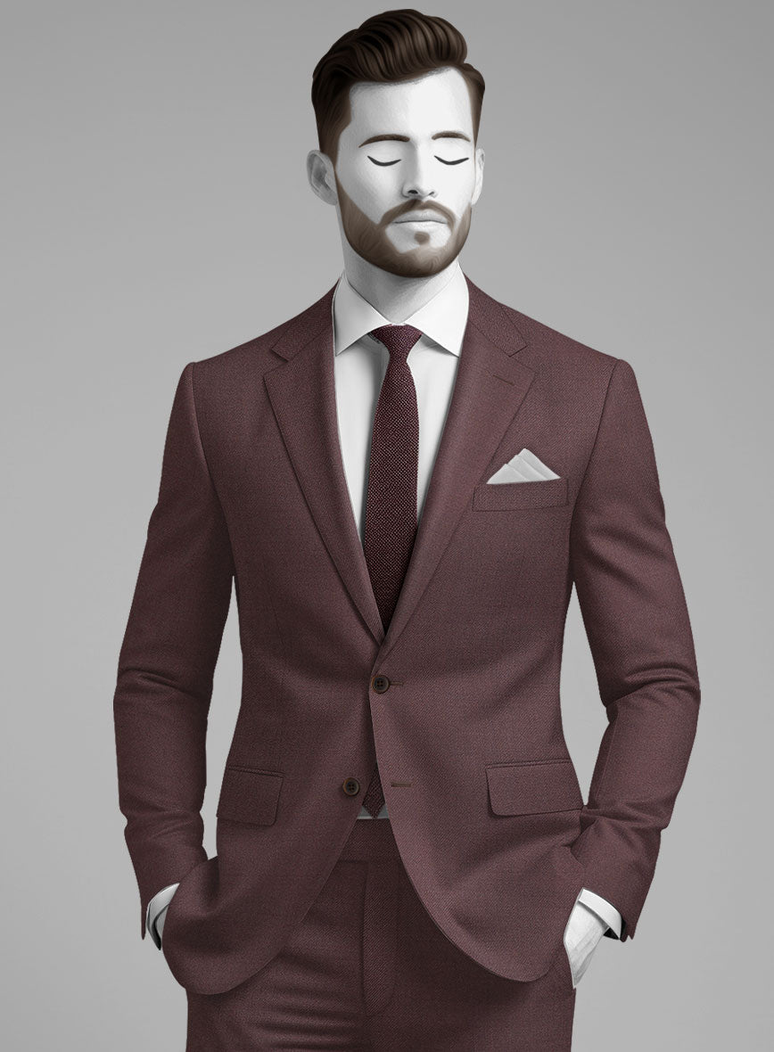 Napolean Dark Wine Wool Suit - StudioSuits