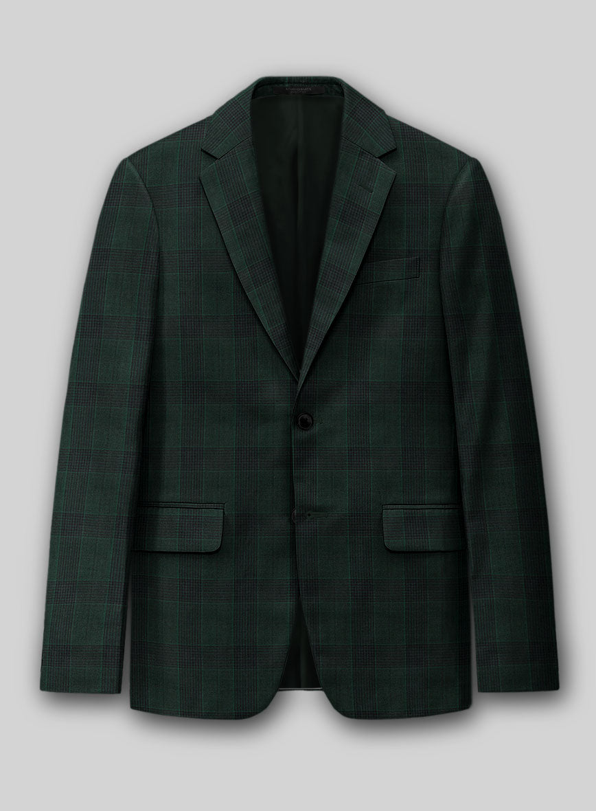 Napolean Devon Check Green Wool Jacket - StudioSuits