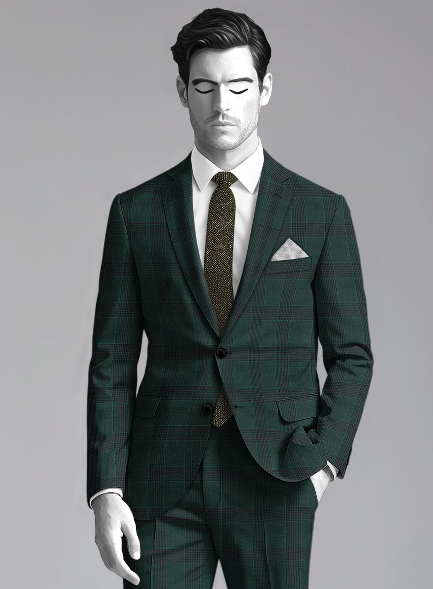 Napolean Devon Check Green Wool Jacket - StudioSuits