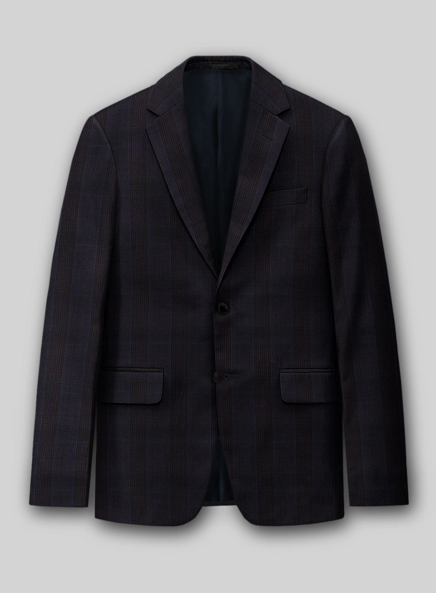 Napolean Devon Check Violet Wool Jacket - StudioSuits