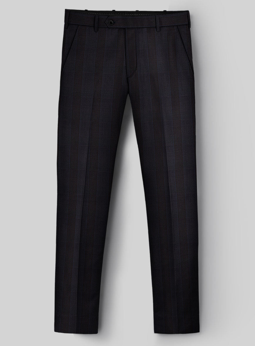 Napolean Devon Check Violet Wool Pants - StudioSuits