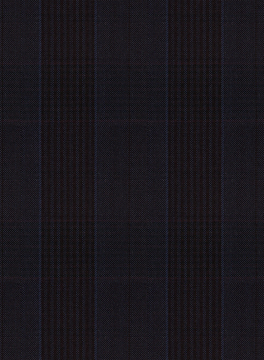 Napolean Devon Check Violet Wool Pants - StudioSuits