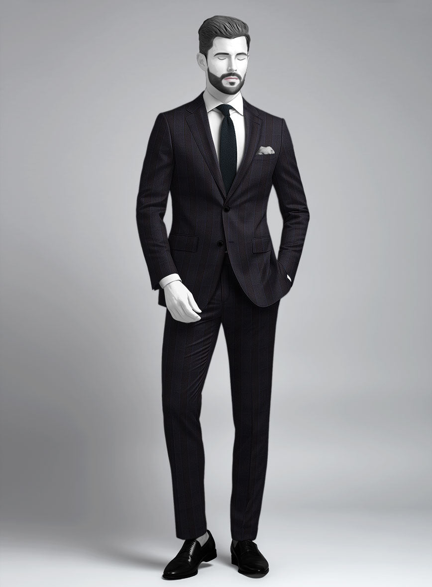 Napolean Devon Check Violet Wool Suit - StudioSuits