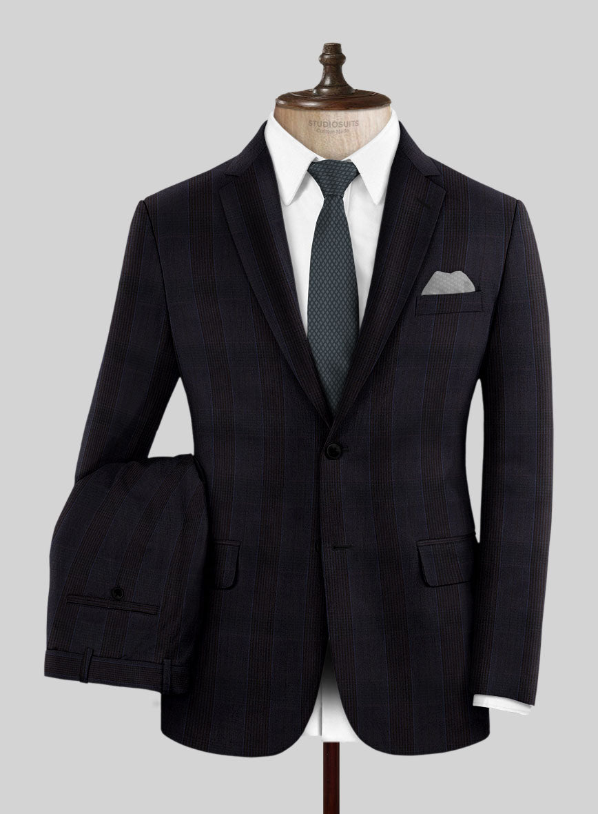 Napolean Devon Check Violet Wool Suit - StudioSuits