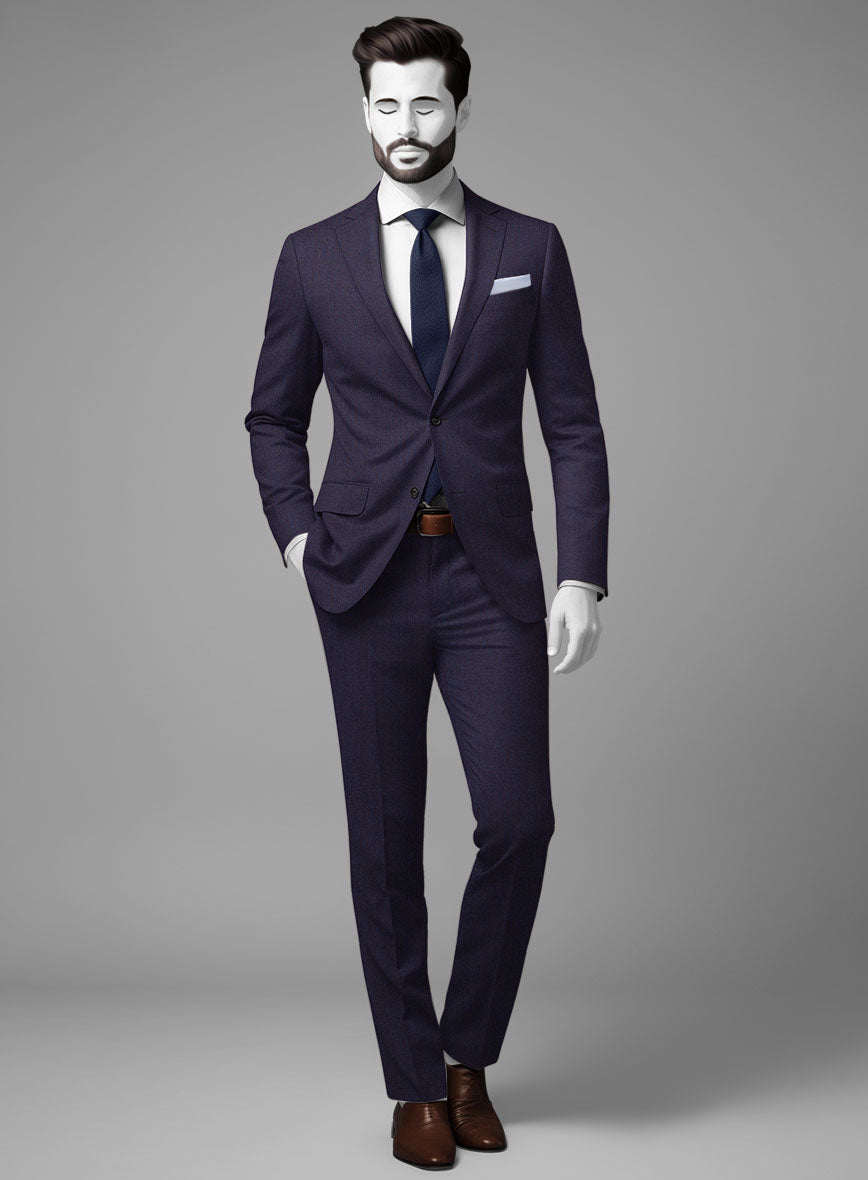 Napolean Eggplant Wool Suit - StudioSuits