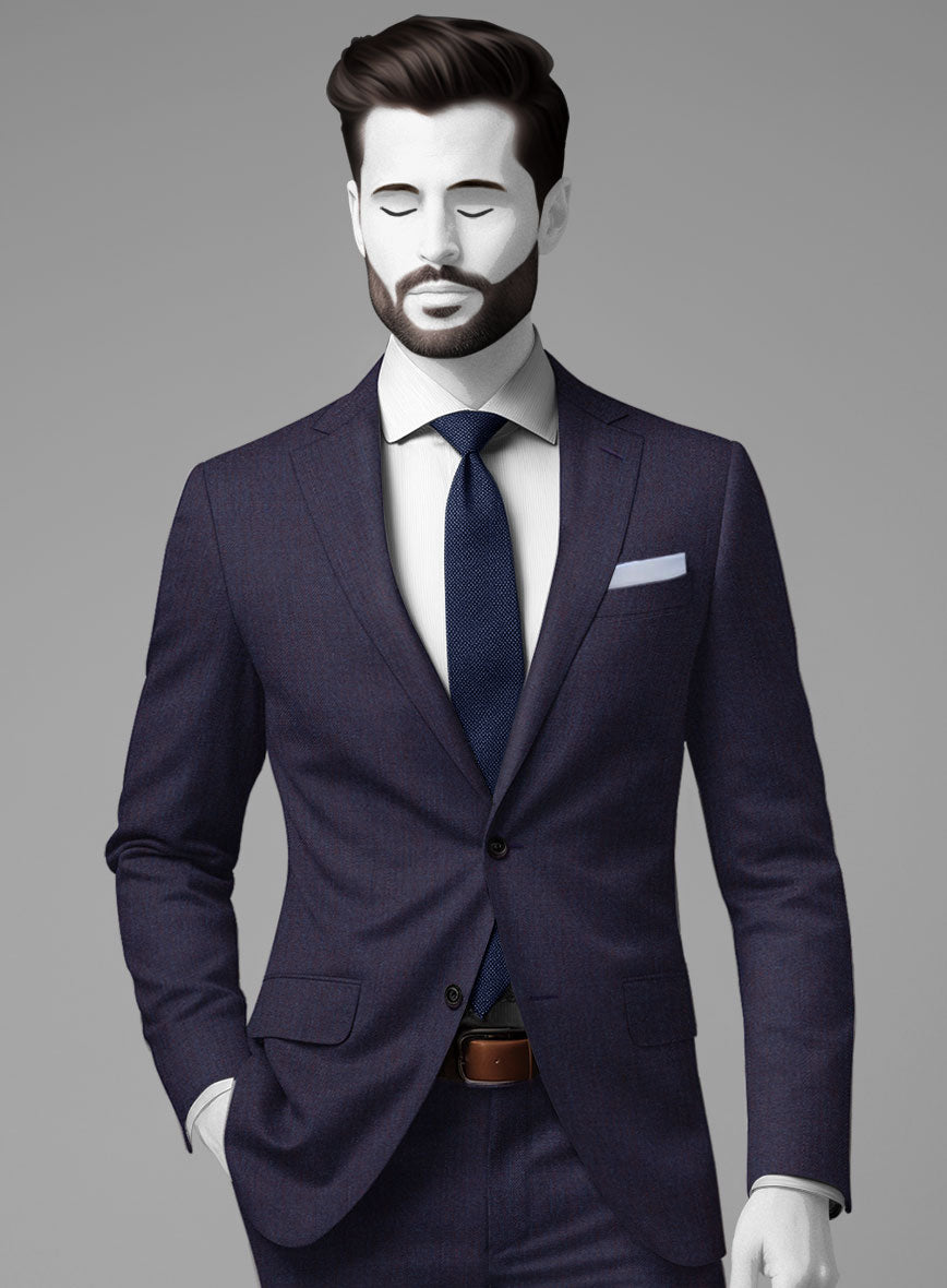 Napolean Eggplant Wool Suit - StudioSuits