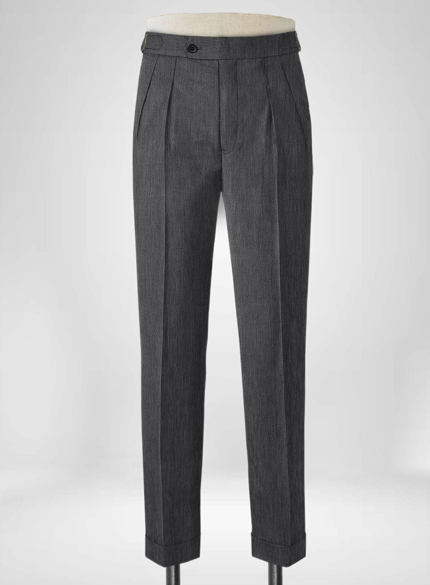 Jack Victor Men's Charcoal Payne Wool Suit Separate Trouser