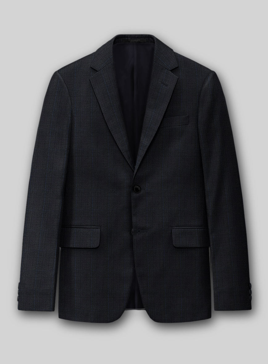 Napolean Esso Tartan Blue Wool Jacket