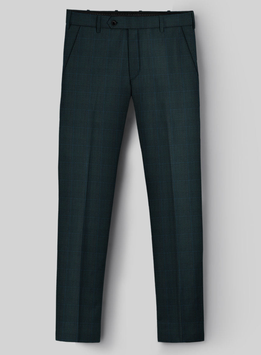 Napolean Esso Tartan Teal Bule Wool Pants