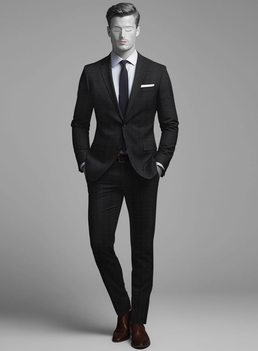 Napolean Fissa Black Wool Suit - StudioSuits