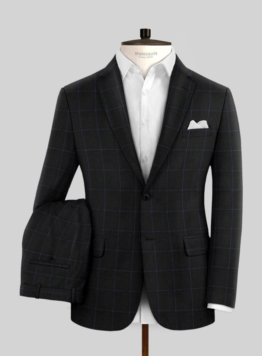 Napolean Fissa Black Wool Suit - StudioSuits