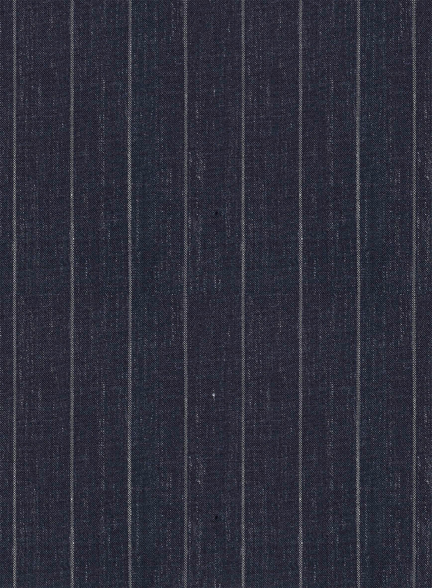 Napolean Genova Stripe Dark Blue Wool Pants - StudioSuits