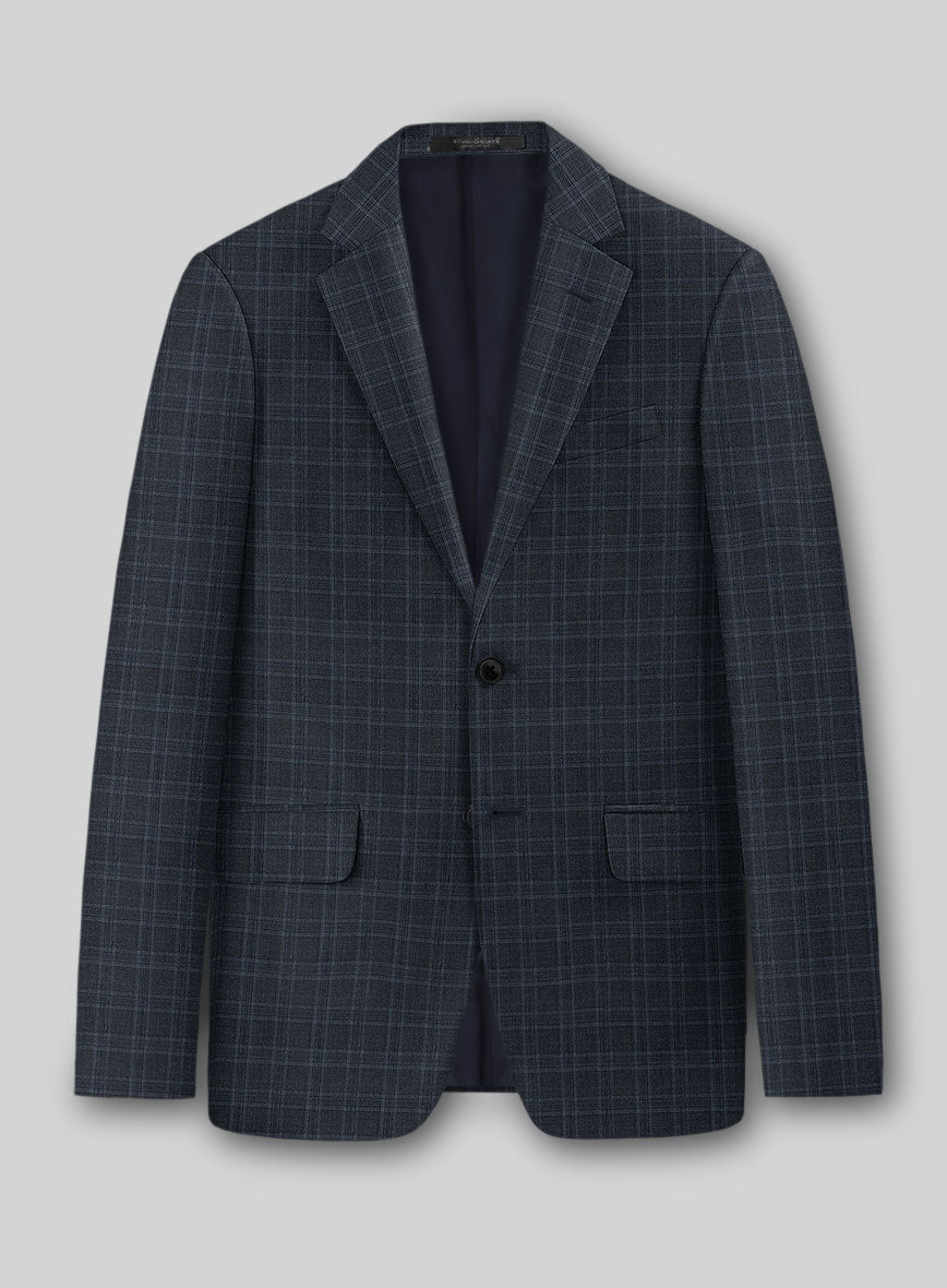 Napolean Gisde Glen Blue Wool Jacket - StudioSuits